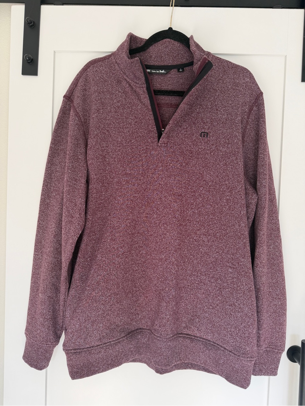Travis Mathew Men's Heathered Maroon Quarter-Zip Pullover